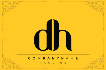 DH Lowercase Letter Initial Logo Design Template Vector Illustration. Letter D and H abstract luxury logo