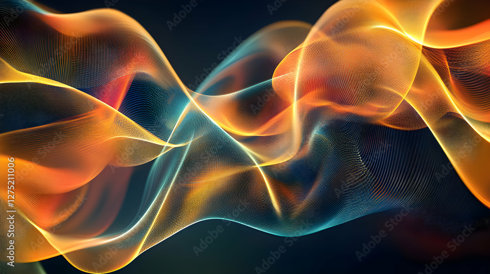 Poster captivating flow of colorful light waves creating a mesmerizing abstract background