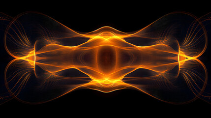 Abstract glowing fractal pattern with symmetrical designs and elegant line structures