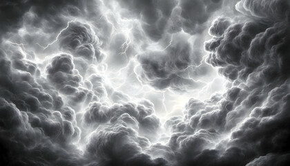 Dramatic lightning storm cloudscape, nature backdrop