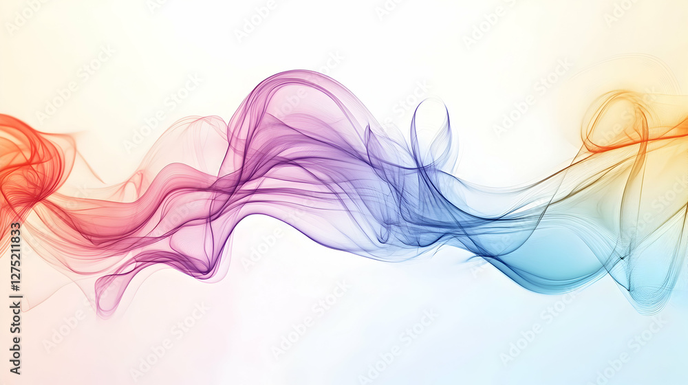 Poster abstract flowing lines in vibrant colors create a dynamic and eye catching design