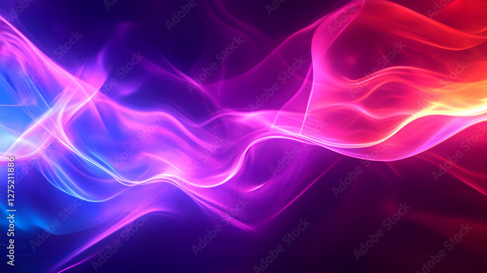 Poster dynamic flow of energy with vibrant light trails creating a captivating visual journey