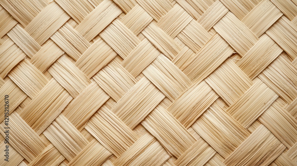 Poster woven texture background featuring natural fibers in a neat pattern.