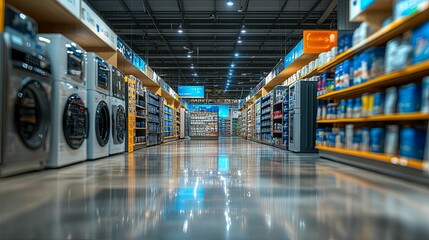 Appliance and household goods store aisle view