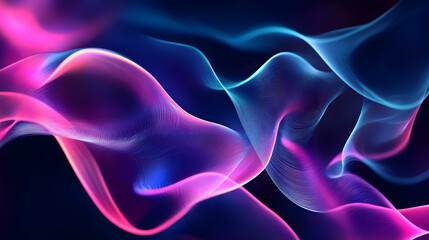 Obraz premium Abstract Neon Waves Background with Line Art and Vibrant Colors Creating a Dynamic Pattern