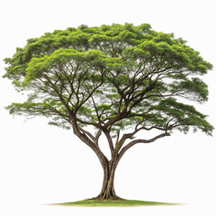 Rain Tree Isolated on White Background - Tropical Beauty