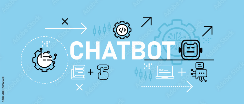 Aufkleber chatbot conversation digital assistant chat bot talk agent conceptual interactive virtual robot assi