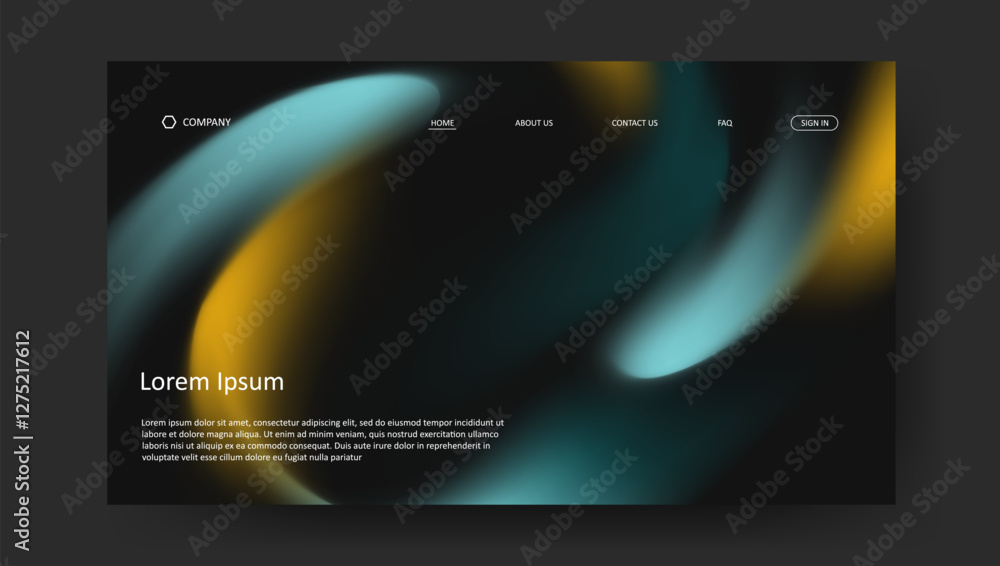 Poster landing page with fluid gradient design