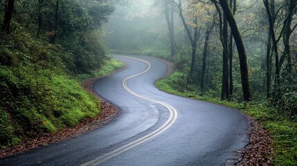 Fototapeta premium Winding Road in Forest