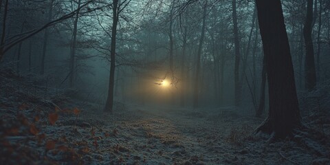 Naklejka premium Forest Lighting Through Trees