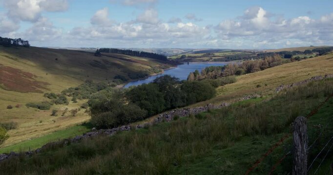 Long shot of Cray Reservoir in the Brecon Beacons