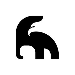 Negative Space Eagle and Elephant Modern Logo Design with Sleek, Minimalist, and Elegant Style for Branding, Corporate Identity, Business, and Creative Agencies Featuring Unique Symbolism and Abstract