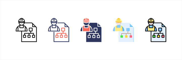 Subcontracting Multistyle Icon Set