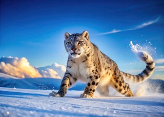 Witness the breathtaking speed of a snow leopard across the icy tundra; a wildlife photographer's dream.