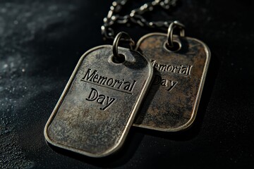 Old military dog tags - Memorial Day. 