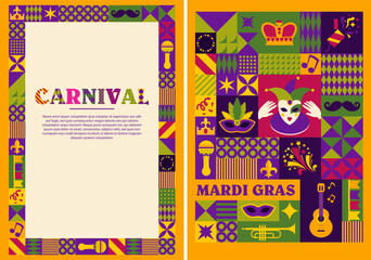 Carnival Celebration Geometric Poster Design