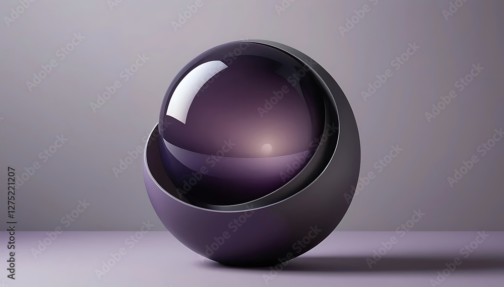 Aufkleber spherical abstraction, a minimalist composition of form and reflection
