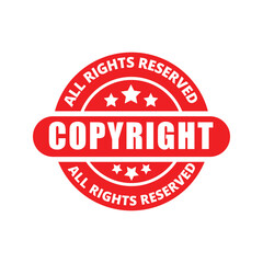 Copyright logo symbol badge red colour