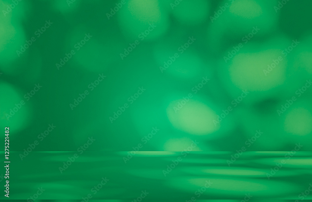 Aufkleber wall interior background, studio and backdrops show products. with leaf shadow from window color gre