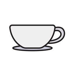 Coffee White Cup Filled Line Icon