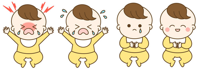 男の子の赤ちゃんの表情セット