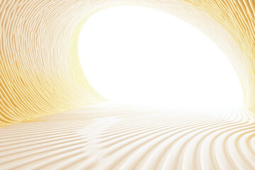 Abstract background with tunnel like structure of gold and silver lines