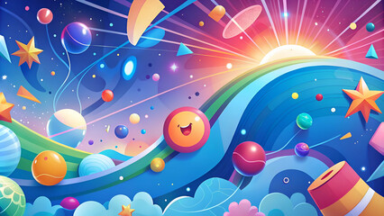 Obraz premium Abstract Space Art. Colorful Galaxy with Stars and Planets