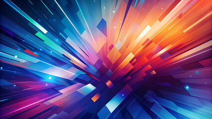 Obraz premium Abstract Geometric Shapes in Vibrant Colors. Digital Art Print