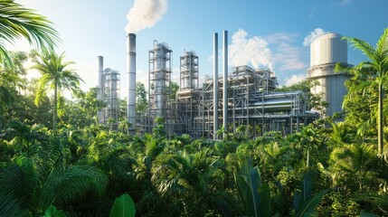 Obraz premium Industrial Factory Emission