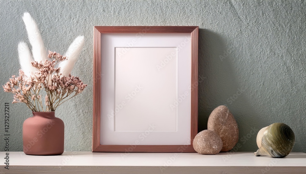 Poster 3d render closeup of mockup poster frame vivid, futuristic scene with intricate geometric patterns a