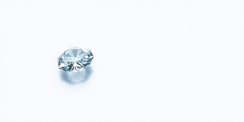 A single sparkling diamond dot on a clean white background, precious, minimalistic, shiny