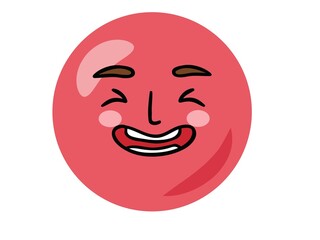 Obraz premium 3d render emoji face, smile, show tongue and surprised wow emotion. Yellow naughty comic emoticon character.