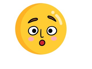 3d render emoji face, smile, show tongue and surprised wow emotion. Yellow naughty comic emoticon character.