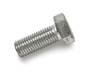 Stainless steel tap bolt isolated on white background, closeup