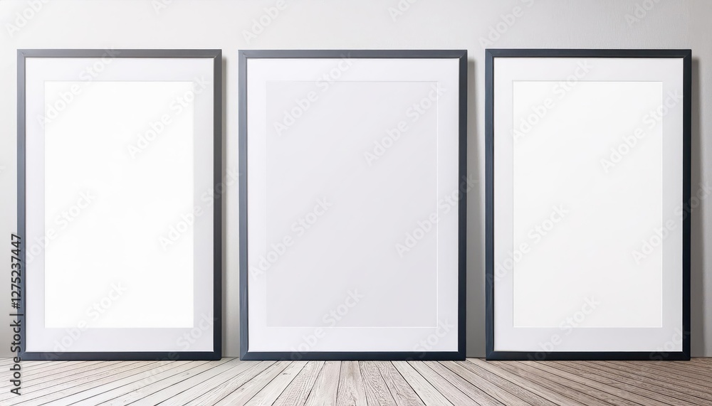 Poster blank a frames on white background empty canvas for creative visual exploration, perfect for digital