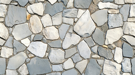 A high-resolution seamless gray cobblestone wall or road texture, designed with grungy stone patterns and natural variations.