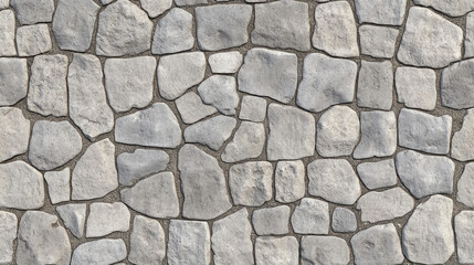 Obraz premium A high-resolution seamless gray cobblestone wall or road texture, designed with grungy stone patterns and natural variations.