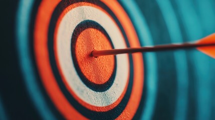 Glowing Target with Arrow Hitting the Center Symbolizing Clarity, Focus, and Life Inspired Concepts in Abstract Art