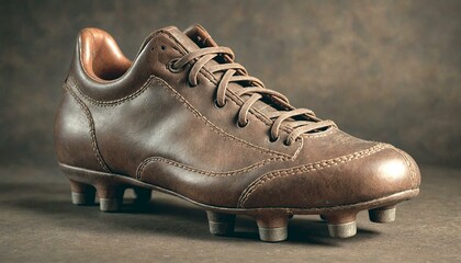 Close-up Brown Leather Soccer Shoe