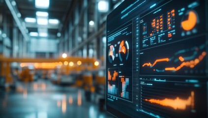 Factory Monitor Industrial Data Analytics Display