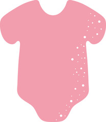 Cute Pink Baby Onesie with Scattered Dots Vector Illustration