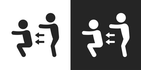 SQUAT sign black and white icon vector design