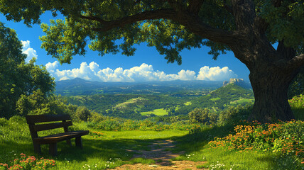 Obraz premium mountain landscape with trees