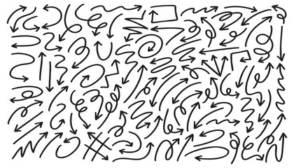 Set of hand drawn arrow vector