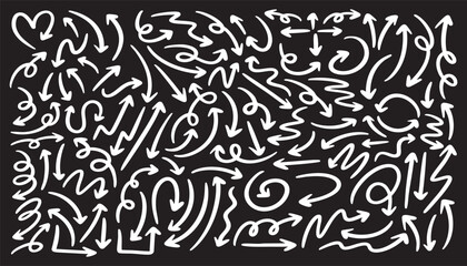 Set of hand drawn arrow vector