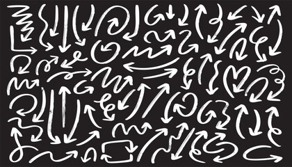 Set of hand drawn arrow vector