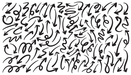 Set of hand drawn arrow vector