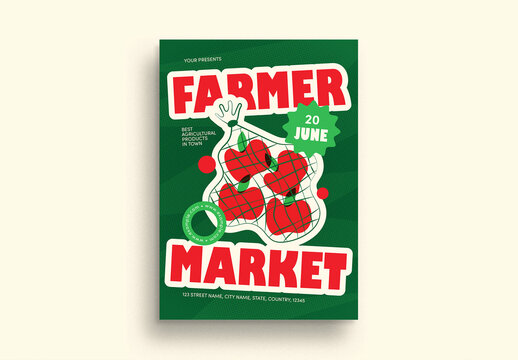 Red and Green Scrapbooking Farmer Market Flyer Layout