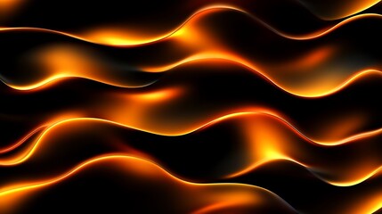 Obraz premium Abstract Orange and Black Wavy Background Design