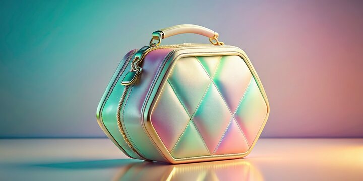 This unique, geometric purse is a luxurious, decagonal dream.  Its elegant design makes a stylish portfolio and clutch.